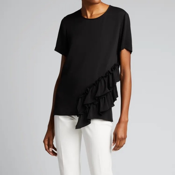 MaxMara Tops - NWT $645 Max Mara Briose short sleeve silk ruffle blouse - Size 6